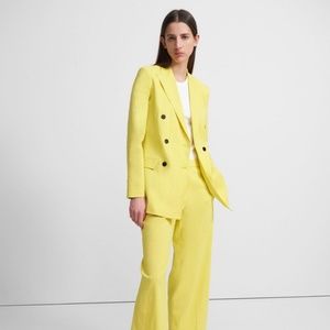 Theory Double Breasted Blazer in Good Linen